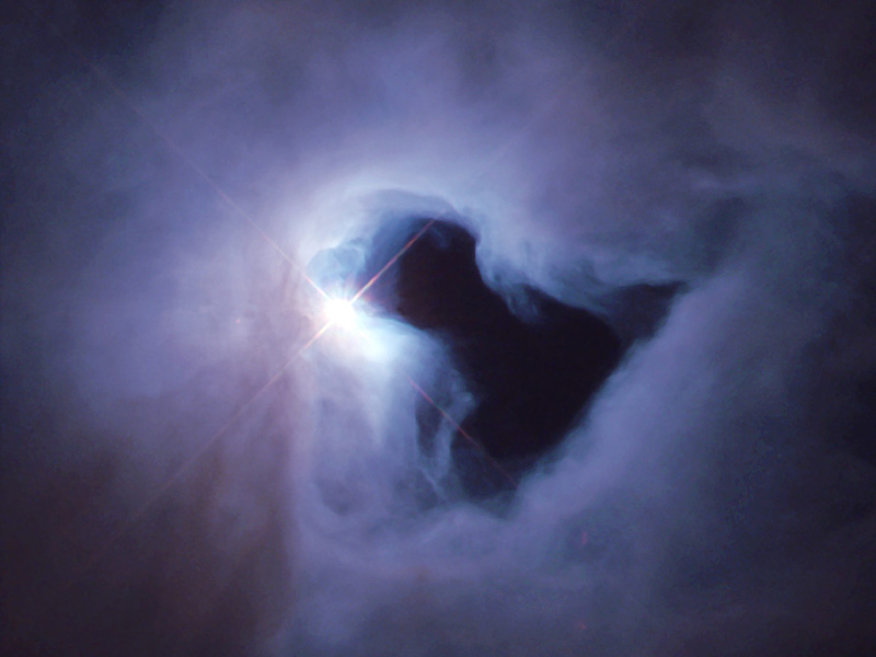 Close-up View of a Reflection Nebula in Orion